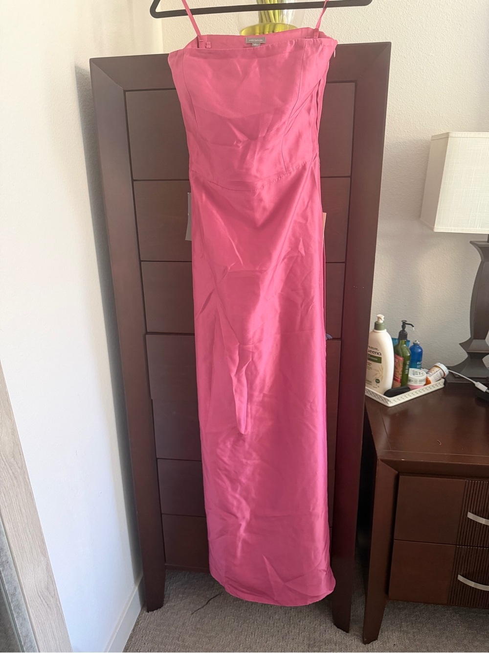 Strapless Pink Silk Gown